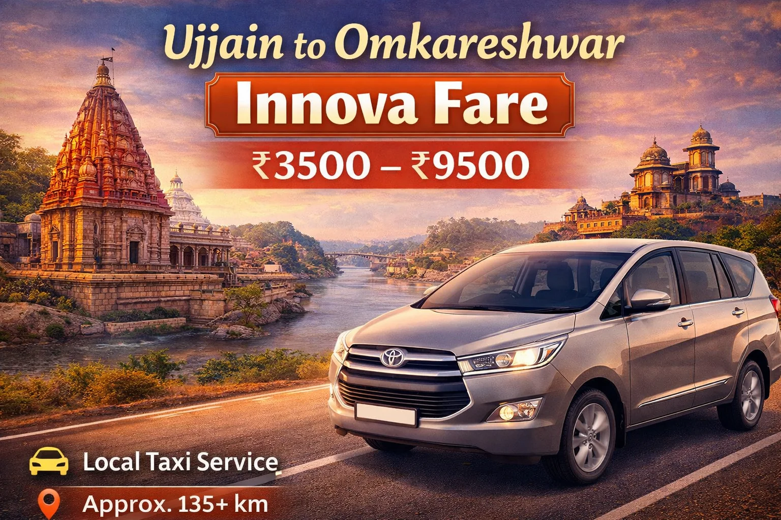 Ujjain to Omkareshwar Innova fare